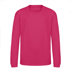 Just Hoods Környakas gyerek pulóver bolyhozott belsővel AWJH030J, Hot Pink-5/6
