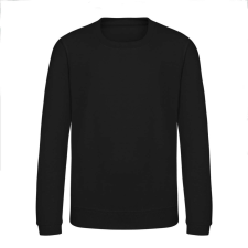 Just Hoods Környakas gyerek pulóver bolyhozott belsővel AWJH030J, Jet Black-3/4 gyerek pulóver, kardigán