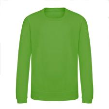 Just Hoods Környakas gyerek pulóver bolyhozott belsővel AWJH030J, Lime Green-7/8 gyerek pulóver, kardigán