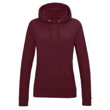 Just Hoods Női kapucnis pulóver bolyhozott belsővel AWJH001F, Burgundy-M női pulóver, kardigán