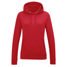 Just Hoods Női kapucnis pulóver bolyhozott belsővel AWJH001F, Fire Red-M női pulóver, kardigán