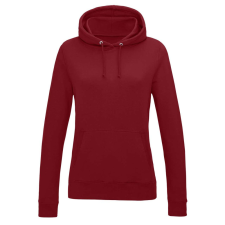 Just Hoods Női kapucnis pulóver bolyhozott belsővel AWJH001F, Red Hot Chilli-XL női pulóver, kardigán