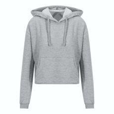 Just Hoods rövid derkú Női kapucnis pulóver AWJH016, Heather Grey-XL