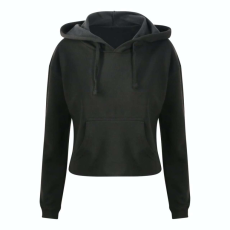 Just Hoods rövid derkú Női kapucnis pulóver AWJH016, Jet Black-S