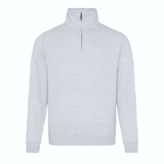 Just Hoods Uniszex 1/4 cipzáras galléros pulóver AWJH046, Heather Grey-S