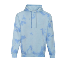 Just Hoods Uniszex batikolt kapucnis pulóver AWJH022, Blue Cloud-XL férfi pulóver, kardigán