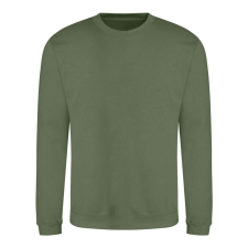 Just Hoods Uniszex hagyományos szabású kereknyakú pulóver AWJH030, Earthy Green-M férfi pulóver, kardigán