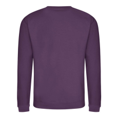 Just Hoods Uniszex hagyományos szabású kereknyakú pulóver AWJH030, Plum-M