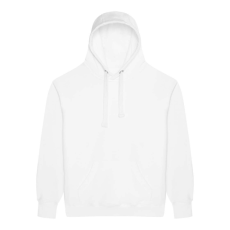 Just Hoods Uniszex kenguruzsebes kapucnis vastag pulóver AWJH101, Arctic White-S