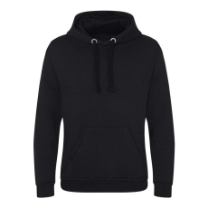 Just Hoods Uniszex kenguruzsebes kapucnis vastag pulóver AWJH101, Jet Black-L