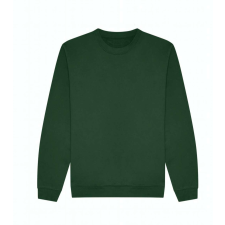 Just Hoods Uniszex kereknyakú organikus pulóver AWJH230, Bottle Green-M férfi pulóver, kardigán