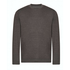 Just Hoods Uniszex kereknyakú organikus pulóver AWJH230, Charcoal-L férfi pulóver, kardigán