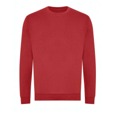 Just Hoods Uniszex kereknyakú organikus pulóver AWJH230, Fire Red-XL férfi pulóver, kardigán