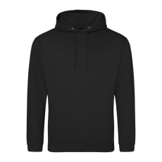 Just Hoods Uniszex laza szabású kapucnis pulóver AWJH001, Deep Black-XL