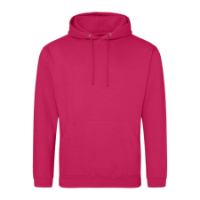 Just Hoods Uniszex laza szabású kapucnis pulóver AWJH001, Hot Pink-L férfi pulóver, kardigán