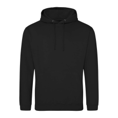 Just Hoods Uniszex laza szabású kapucnis pulóver AWJH001, Jet Black-XL