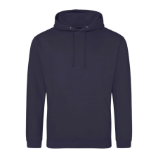 Just Hoods Uniszex laza szabású kapucnis pulóver AWJH001, Navy Smoke-S férfi pulóver, kardigán