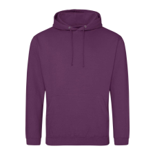 Just Hoods Uniszex laza szabású kapucnis pulóver AWJH001, Plum-L férfi pulóver, kardigán