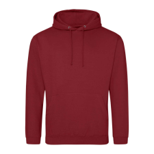 Just Hoods Uniszex laza szabású kapucnis pulóver AWJH001, Red Hot Chilli-L férfi pulóver, kardigán
