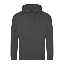 Just Hoods Uniszex laza szabású kapucnis pulóver AWJH001, Steel Grey-XL férfi pulóver, kardigán