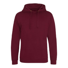 Just Hoods Uniszex laza szabású kapucnis pulóver, zseb nélkül AWJH011, Burgundy-2XL férfi pulóver, kardigán