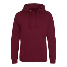 Just Hoods Uniszex laza szabású kapucnis pulóver, zseb nélkül AWJH011, Burgundy-XS