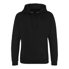 Just Hoods Uniszex laza szabású kapucnis pulóver, zseb nélkül AWJH011, Jet Black-3XL férfi pulóver, kardigán