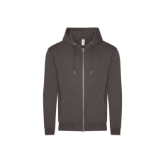 Just Hoods Uniszex organikus kapucnis cipzáras pulóver AWJH250, Charcoal-XS
