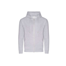 Just Hoods Uniszex organikus kapucnis cipzáras pulóver AWJH250, Heather Grey-XL