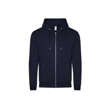 Just Hoods Uniszex organikus kapucnis cipzáras pulóver AWJH250, New French Navy-XS férfi pulóver, kardigán