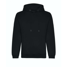 Just Hoods Uniszex organikus kapucnis pulóver AWJH201, Deep Black-XL férfi pulóver, kardigán