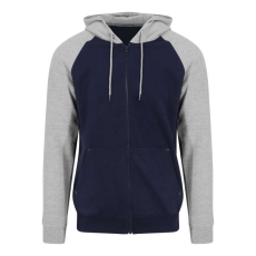 Just Hoods Uniszex pulóver Just Hoods AWJH063 Baseball Zoodie -L, Oxford Navy/Heather Grey