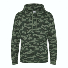 Just Hoods Uniszex terpmintás kapucnis pulóver AWJH014, Green Camo-S férfi pulóver, kardigán