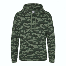 Just Hoods Uniszex terpmintás kapucnis pulóver AWJH014, Green Camo-XL