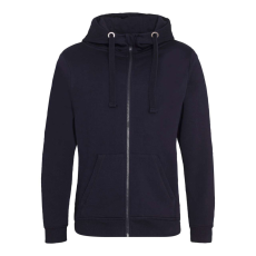 Just Hoods Uniszex vastag cipzáros kapucnis pulóver osztott kenguruzsebbel AWJH150, New French Navy-XL