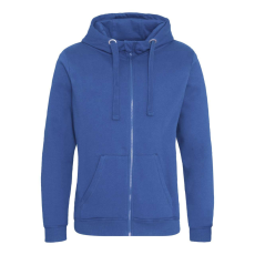 Just Hoods Uniszex vastag cipzáros kapucnis pulóver osztott kenguruzsebbel AWJH150, Royal Blue-2XL