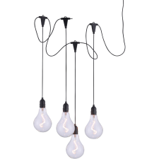 Just Light. Enni LED-es kültéri függőlámpa 4 izzós Fekete IP44 melegFehér kültéri világítás