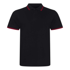 Just Polos JP003 rövid ujjú sztreccs galléros férfi póló Just Polos, Black/Red-XL