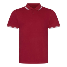 Just Polos JP003 rövid ujjú sztreccs galléros férfi póló Just Polos, Red/White-2XL