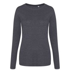 Just Ts JT002F tri-blend Női hosszú ujjú póló Just Ts, Heather Charcoal-S