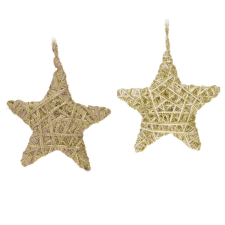  Juta csillag akasztós arany 10cm dekorációs kellék