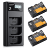 K&F Concept hordozható tripla USB-C akkumulátor LC-E6P töltő, LCD + 3db LP-E6P akkumulátor 2250mAh (KF-28-0093)