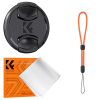 K&F Concept objektívvédő sapka zsinórral + törlőkendő, 77mm