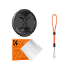 K&F objektívvédő sapka zsinórral + törlőkendő, 52mm