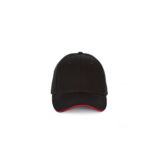 K-UP 6 paneles baseball sapka szendvics ellenzővel KP185, Black/Red