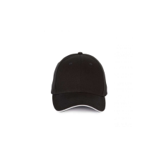 K-UP 6 paneles baseball sapka szendvics ellenzővel KP185, Black/White munkaruha