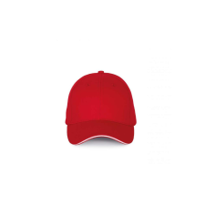 K-UP 6 paneles baseball sapka szendvics ellenzővel KP185, Red/White munkaruha