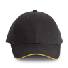 K-UP Baseball sapka, KP011, 6 paneles, Dark Grey/Yellow