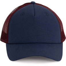 K-UP hálós baseball sapka 5 panellel, műanyag csattal KP170, Indigo/Indigo/Wine