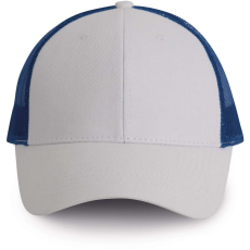 K-UP hálós baseball sapka hat paneles, poliészter KP158, White/Royal Blue
